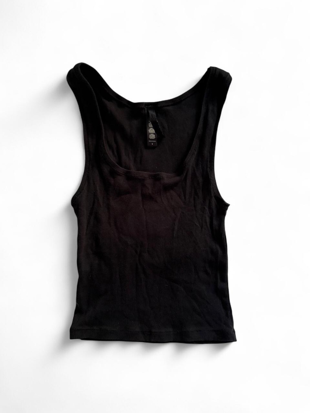 Skims Classic Black Ribbed Tank Top - Women